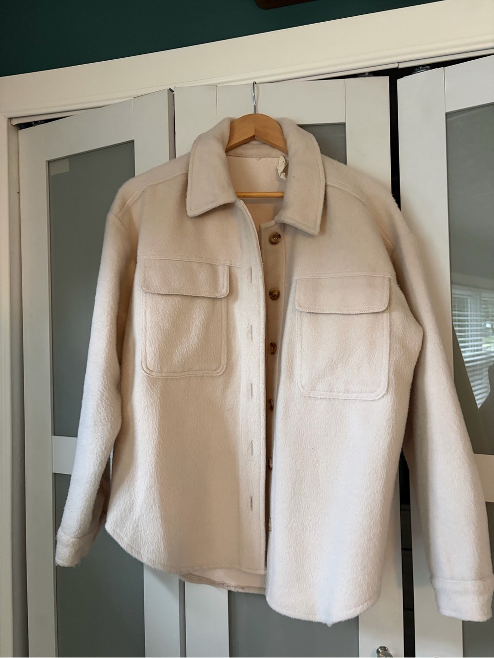 La Hearts Cream Shacket Jacket